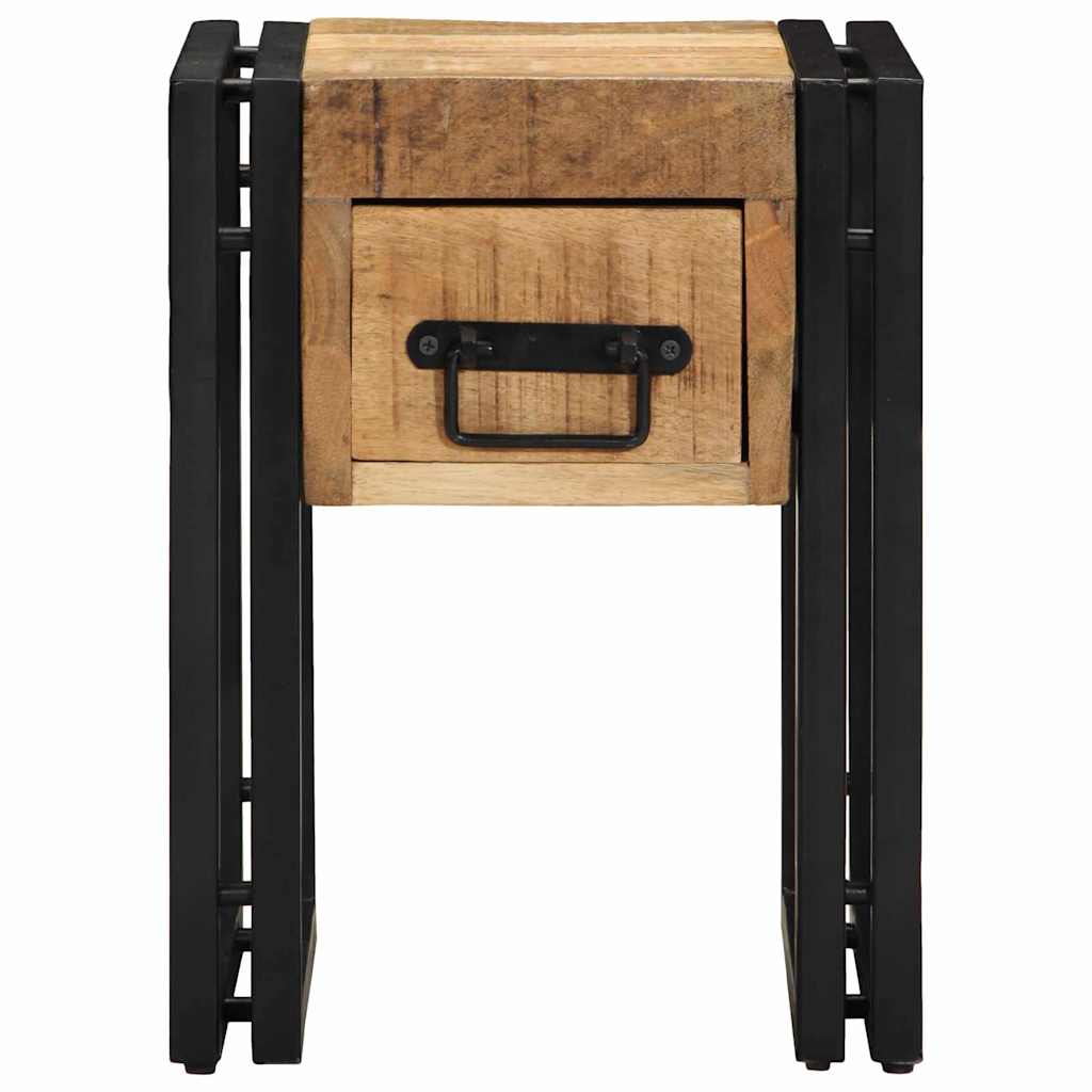End Table Brown and Black 30 x 30 x 40 cm Solid Mango Wood