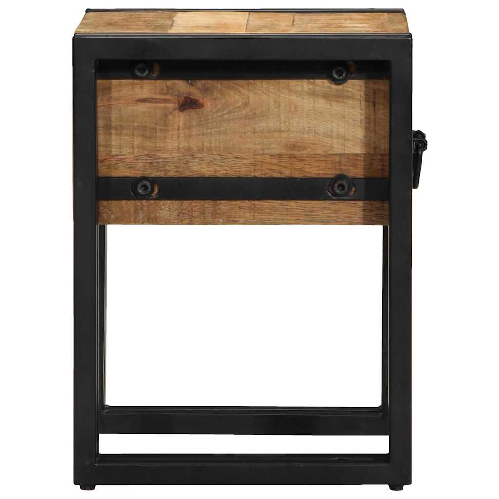 End Table Brown and Black 30 x 30 x 40 cm Solid Mango Wood
