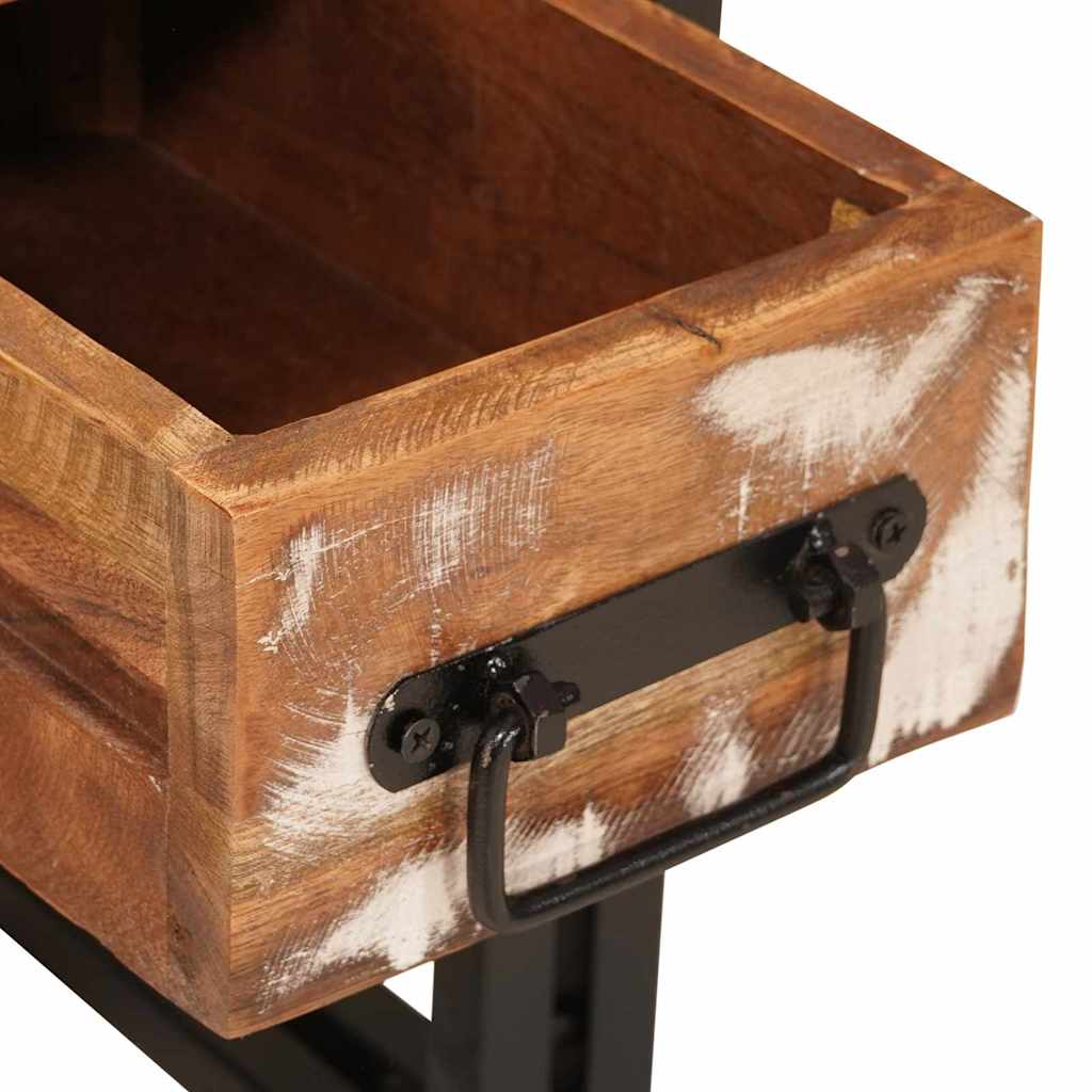End Table with Drawer 30 x 30 x 40 cm Solid Reclaim Wood