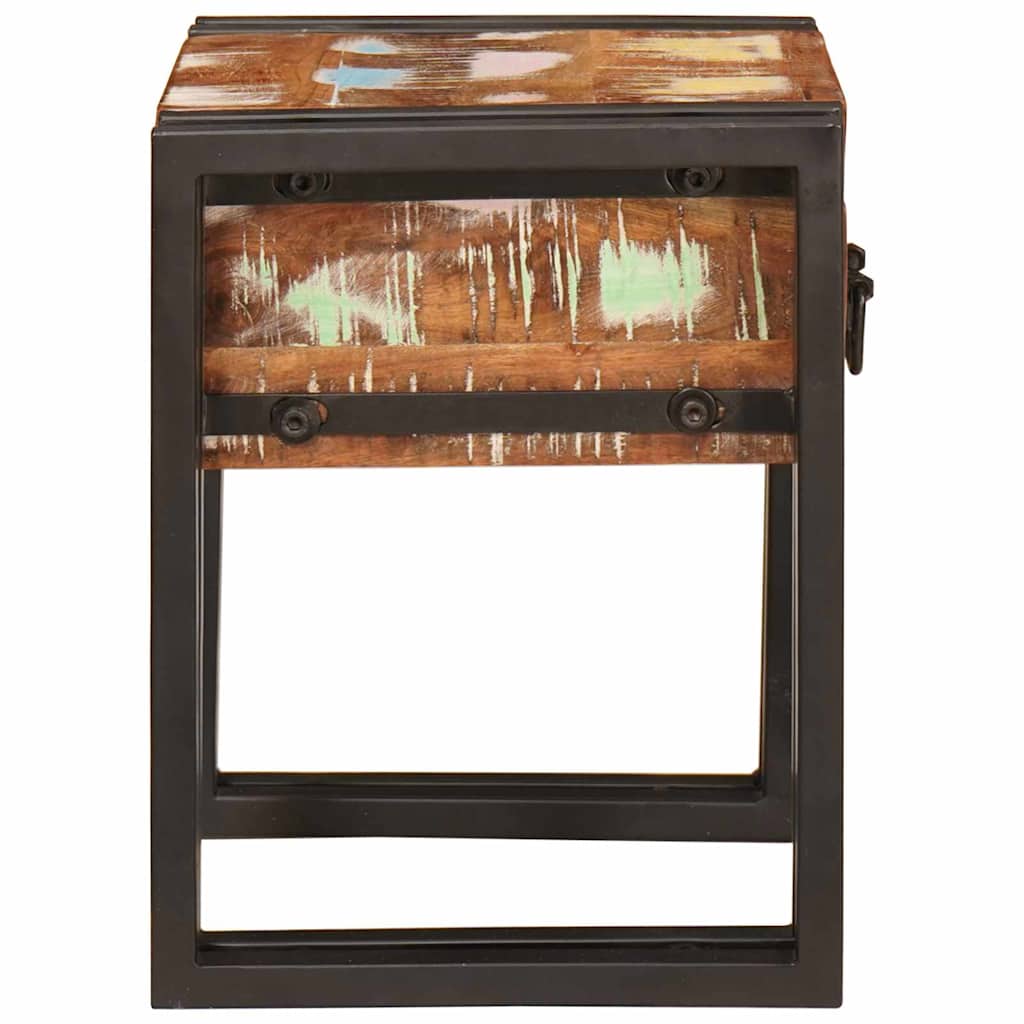 End Table with Drawer 30 x 30 x 40 cm Solid Reclaim Wood