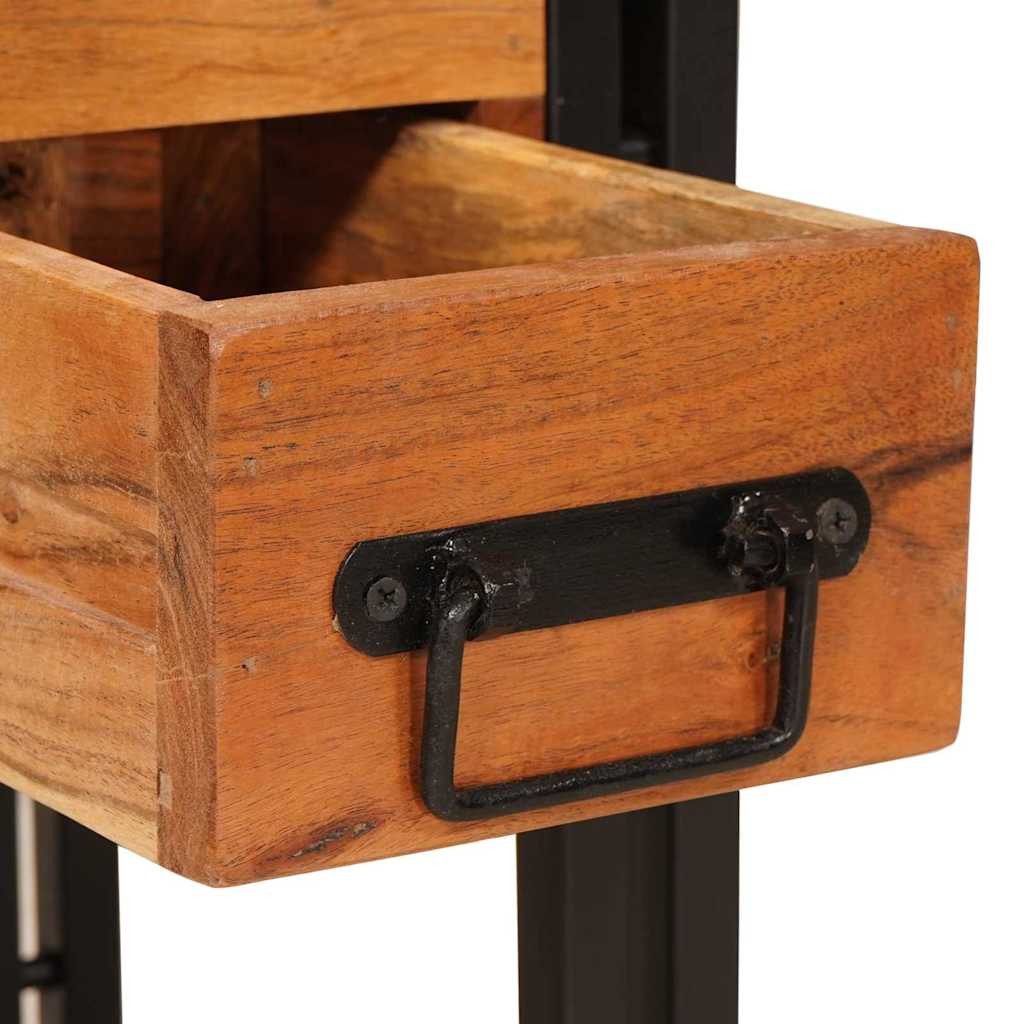 End Table Brown and Black 30 x 30 x 40 cm Solid Acacia Wood