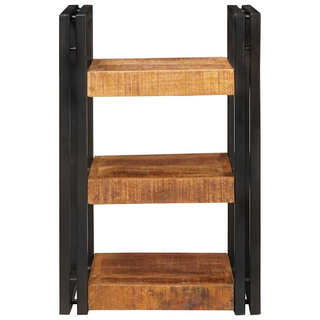 Bedside Table Brown and Black 38 x 33 x 58 cm Solid Mango Wood