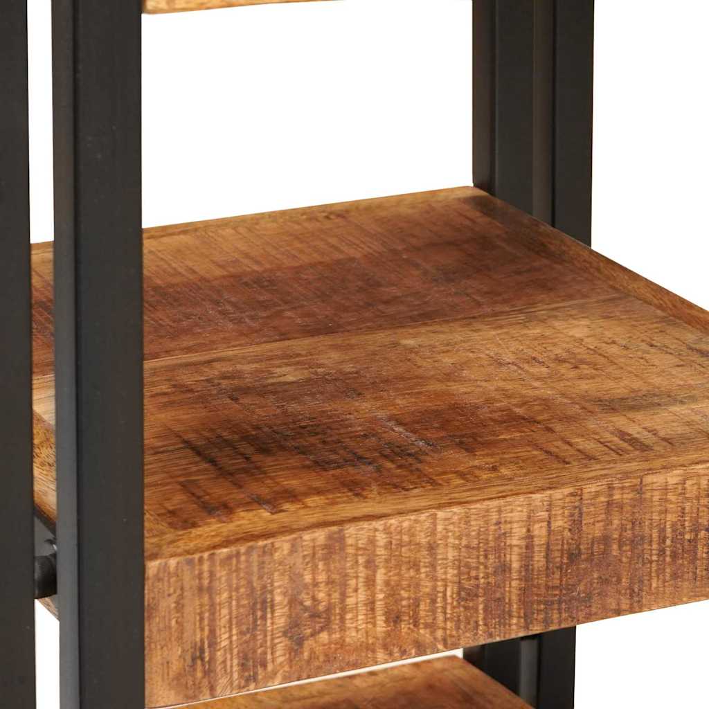 Bedside Table 2 pcs Brown and Black Solid Mango Wood