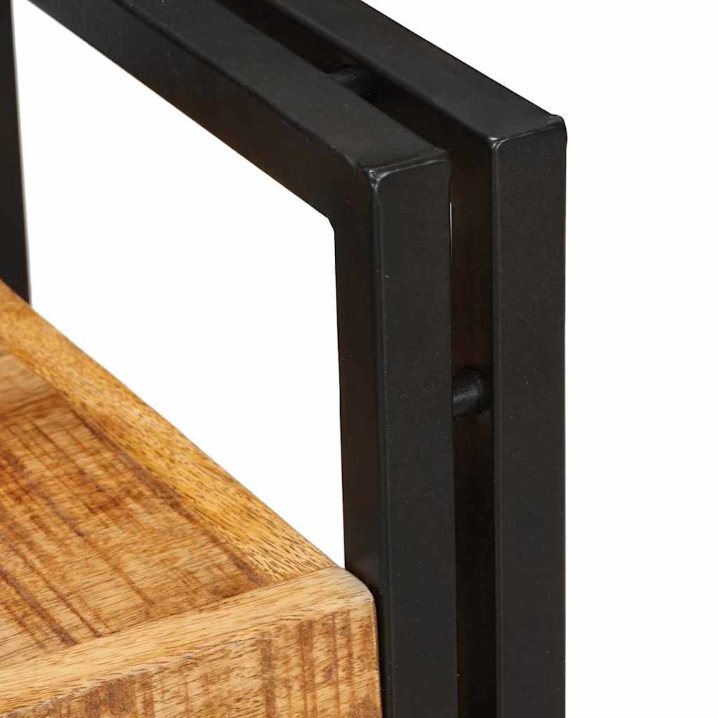 Bedside Table 2 pcs Brown and Black Solid Mango Wood