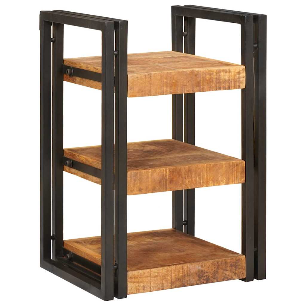 Bedside Table 2 pcs Brown and Black Solid Mango Wood