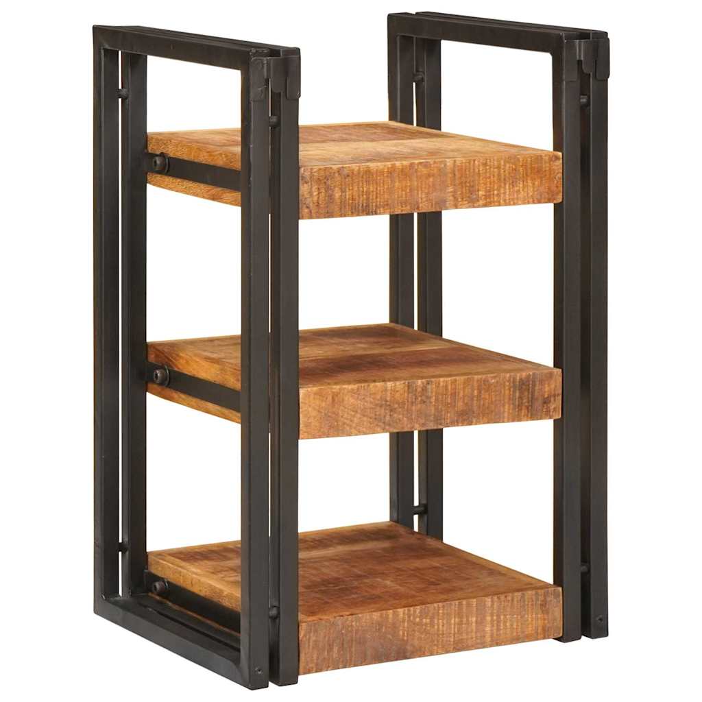 Bedside Table 2 pcs Brown and Black Solid Mango Wood