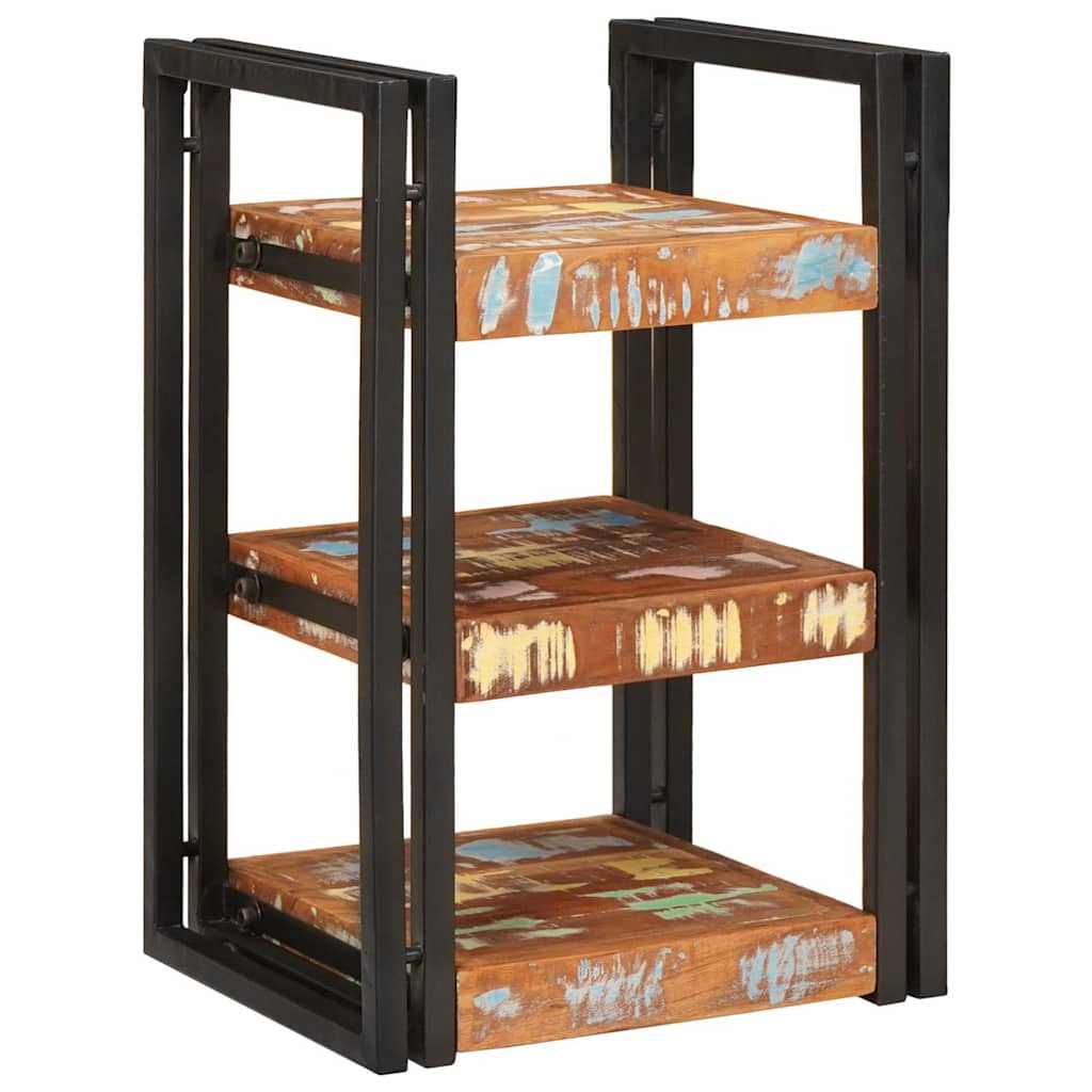 Bedside Table Brown and Black Solid Reclaim wood