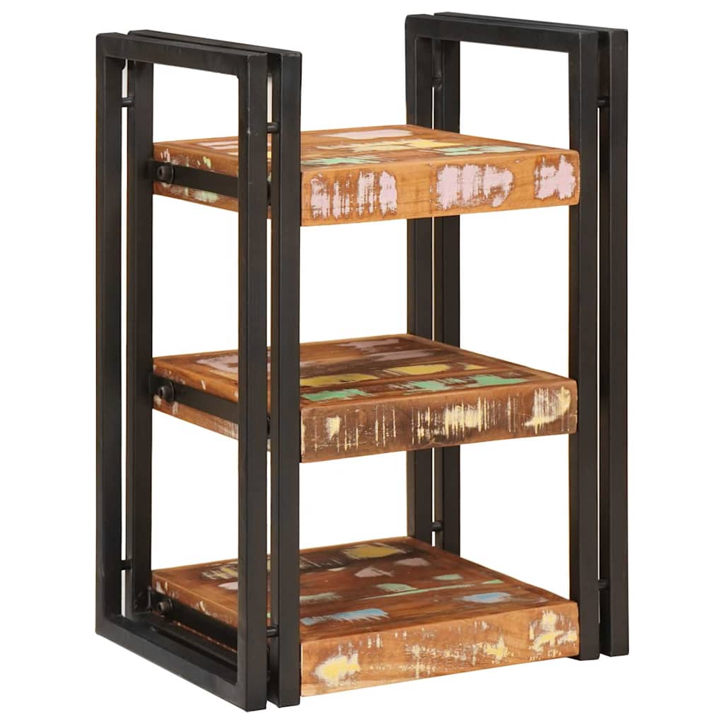 Bedside Table Brown and Black Solid Reclaim wood