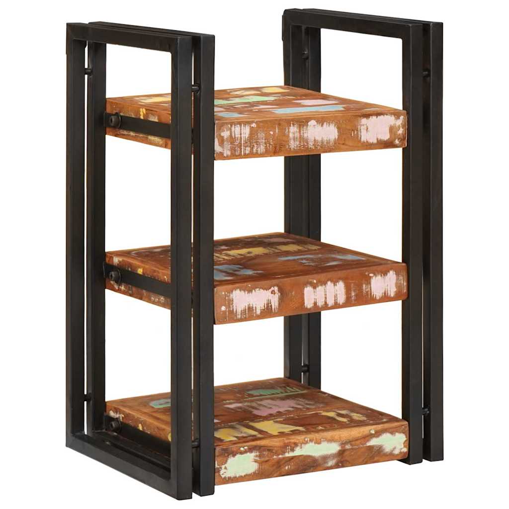 Bedside Table Brown and Black Solid Reclaim wood