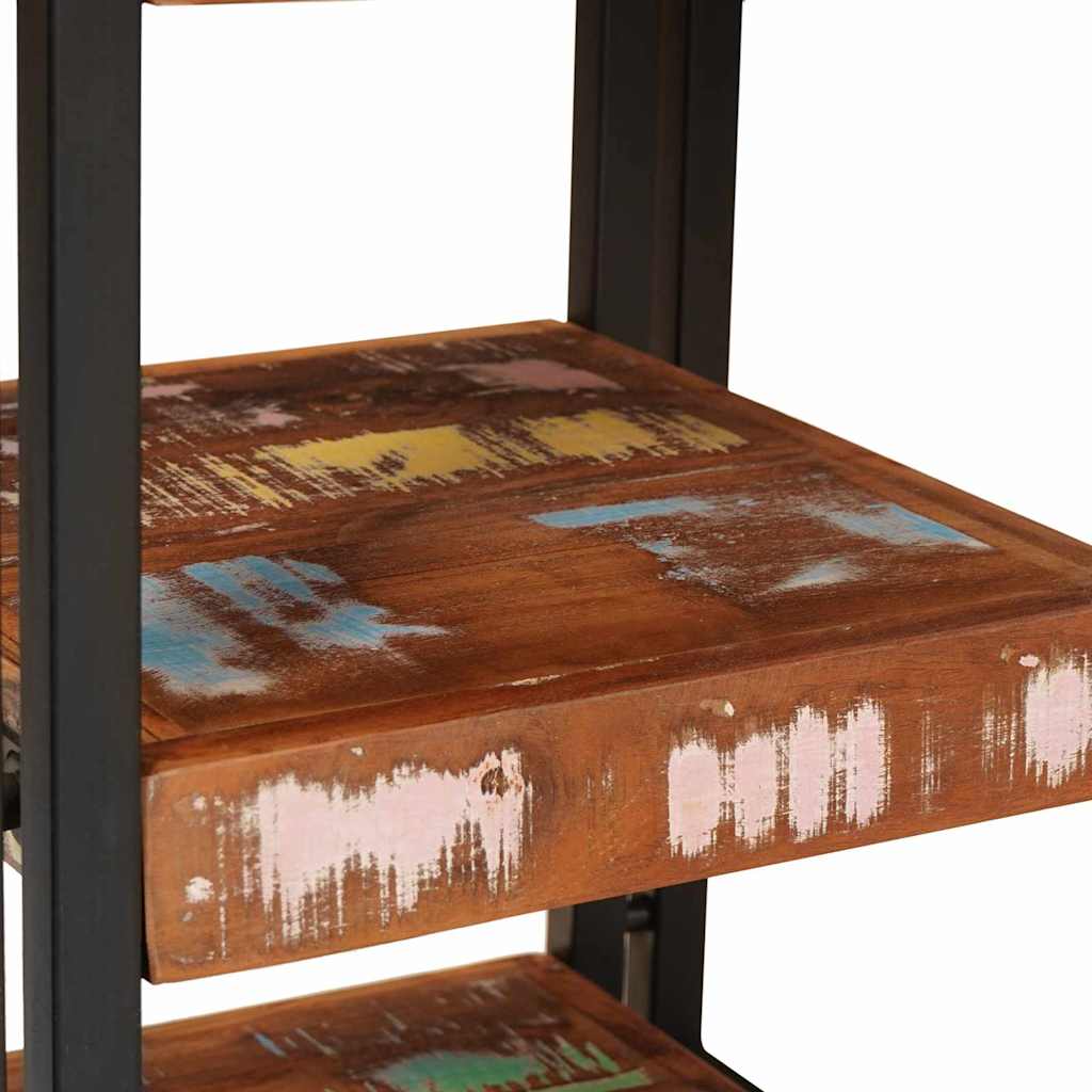 Bedside Table 2 pcs Brown and Black Solid Reclaim wood