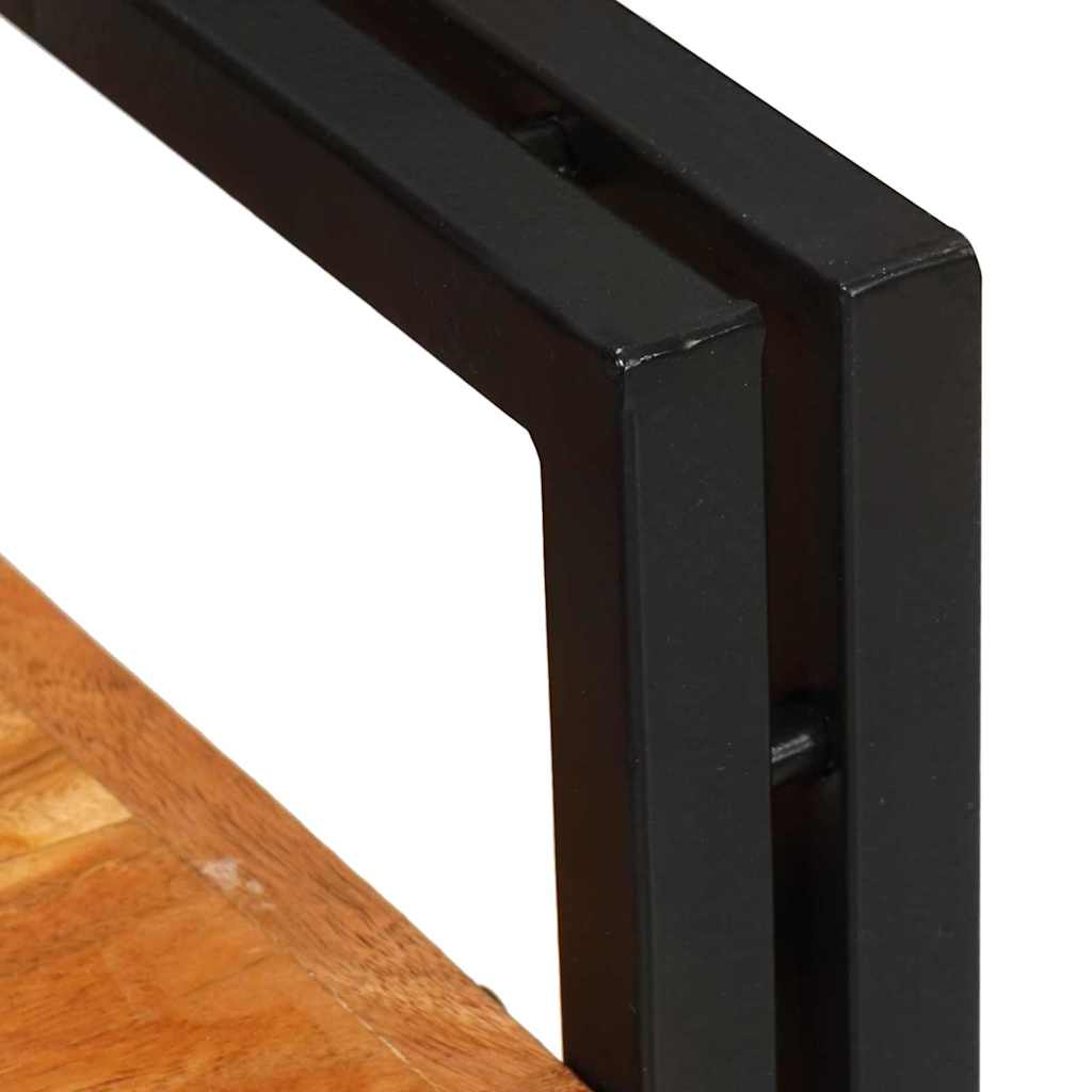 Bedside Table 2 pcs Brown and Black Solid Wood Acacia