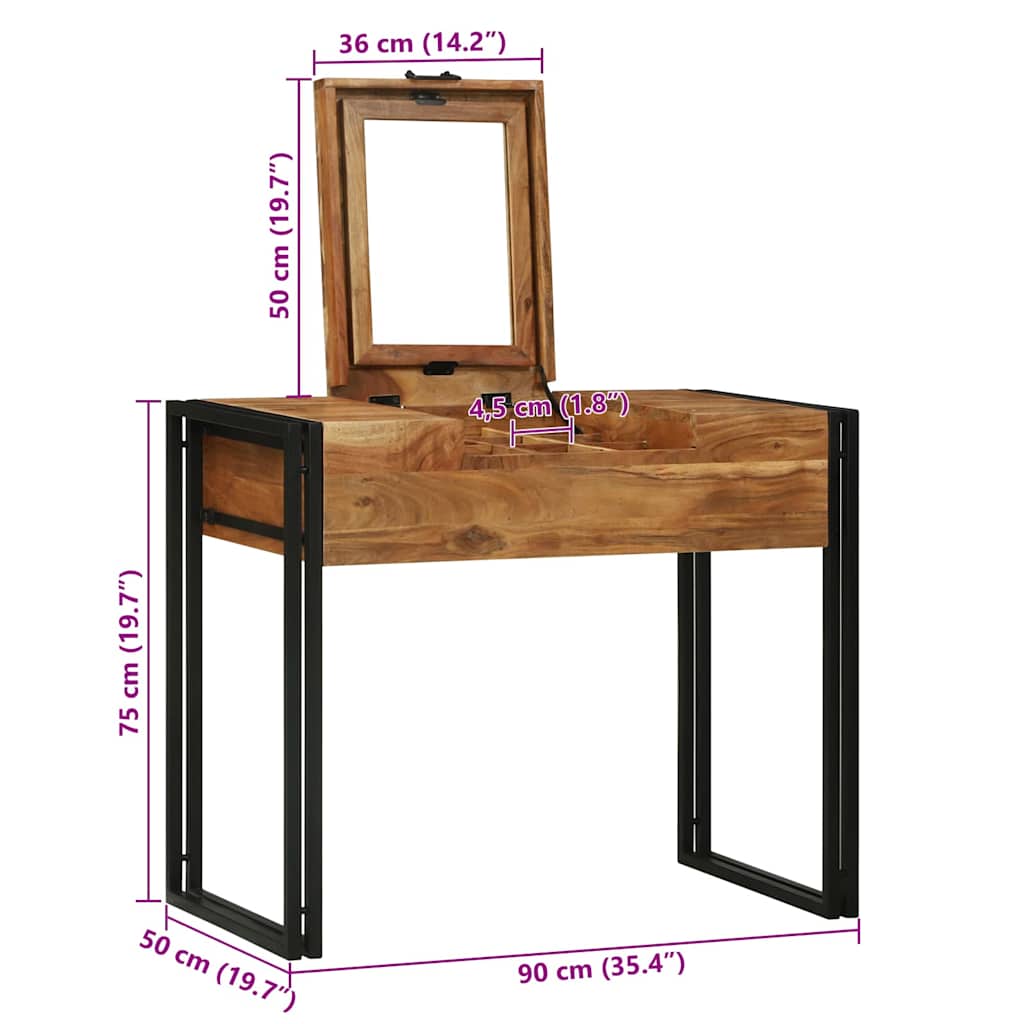 Bedroom Dressing Tables Brown 90 x 50 x 75 cm Solid Acacia wood
