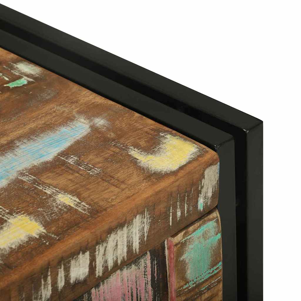 Storage Box Brown and Black 50 x 50 x 50 cm Solid Reclaim Wood