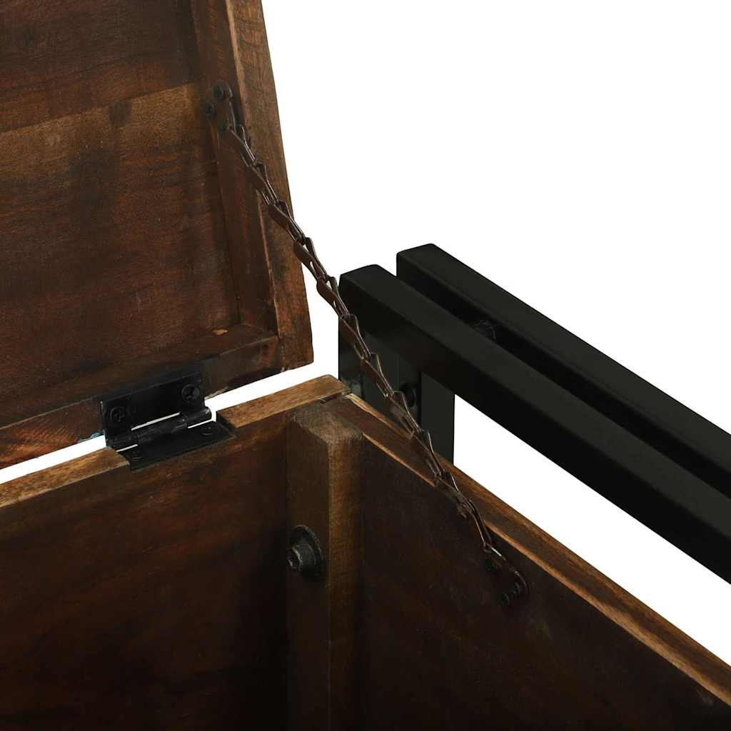 Storage Box Brown and Black 50 x 50 x 50 cm Solid Reclaim Wood
