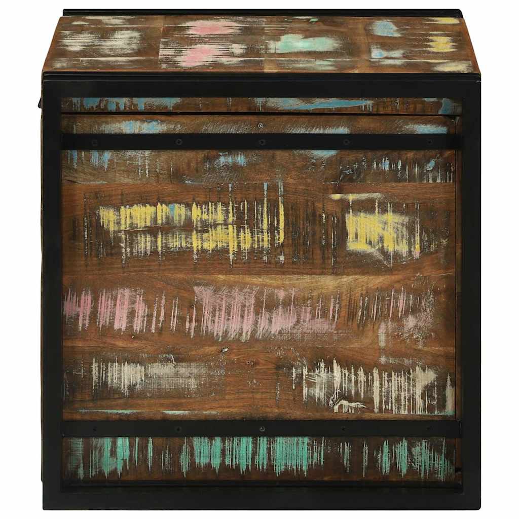 Storage Box Brown and Black 50 x 50 x 50 cm Solid Reclaim Wood