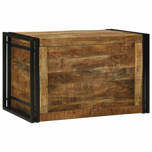Storage Box Brown and Black 80 x 50 x 50 cm Rough Mango Wood