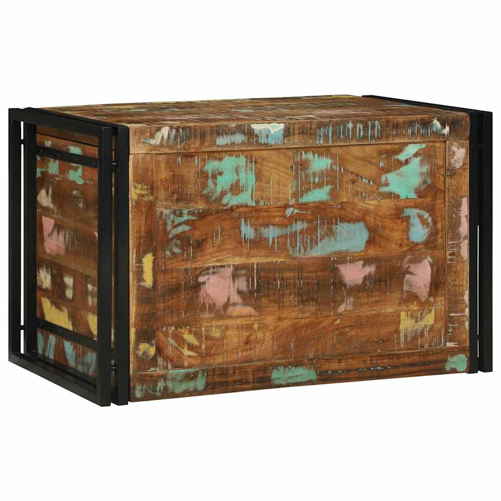 Storage Box Brown and Black 80 x 50 x 50 cm Reclaimed Wood
