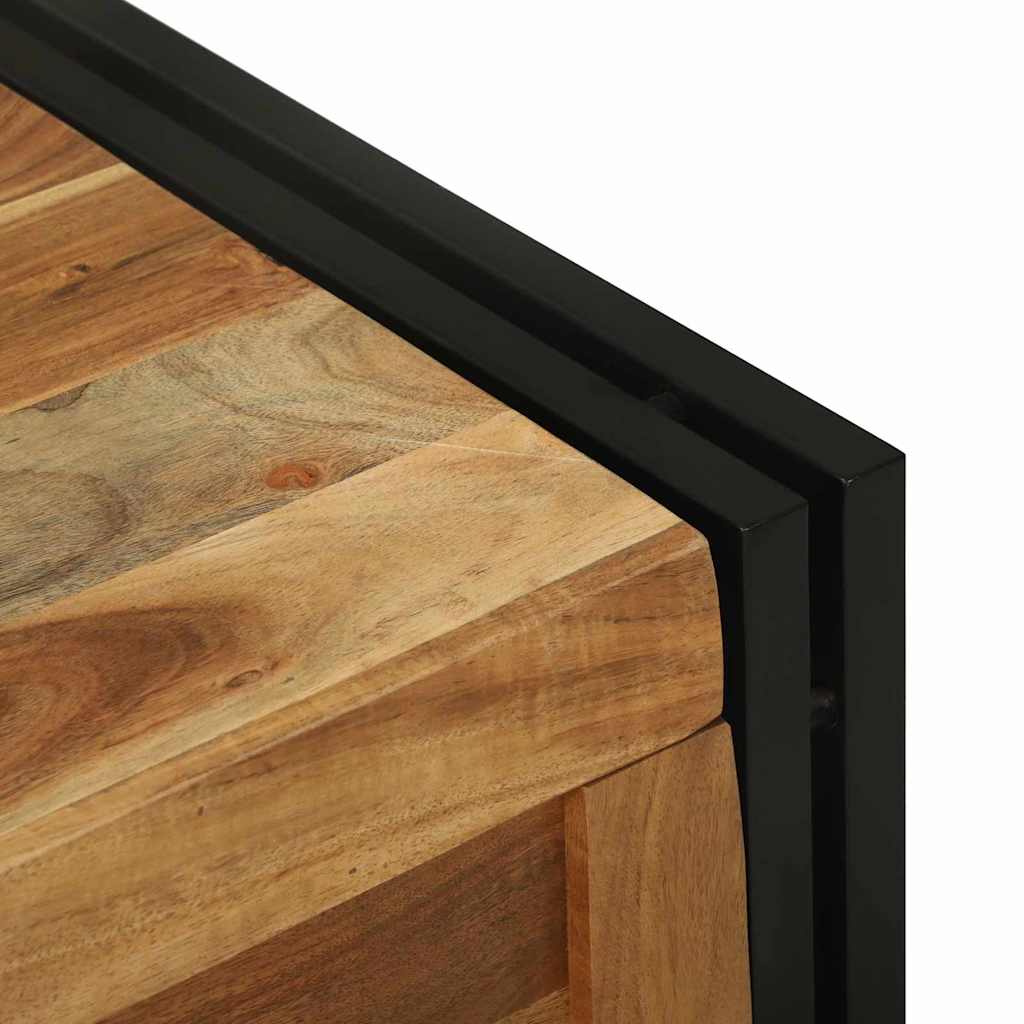 Storage Box Brown and Black 80 x 50 x 50 cm Acacia Wood