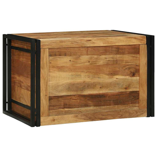 Storage Box Brown and Black 80 x 50 x 50 cm Acacia Wood
