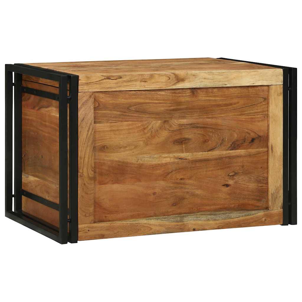 Storage Box Brown and Black 80 x 50 x 50 cm Acacia Wood