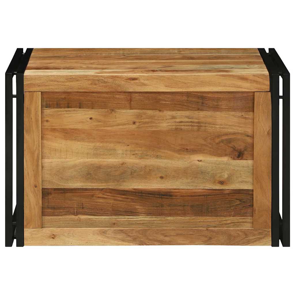 Storage Box Brown and Black 80 x 50 x 50 cm Acacia Wood