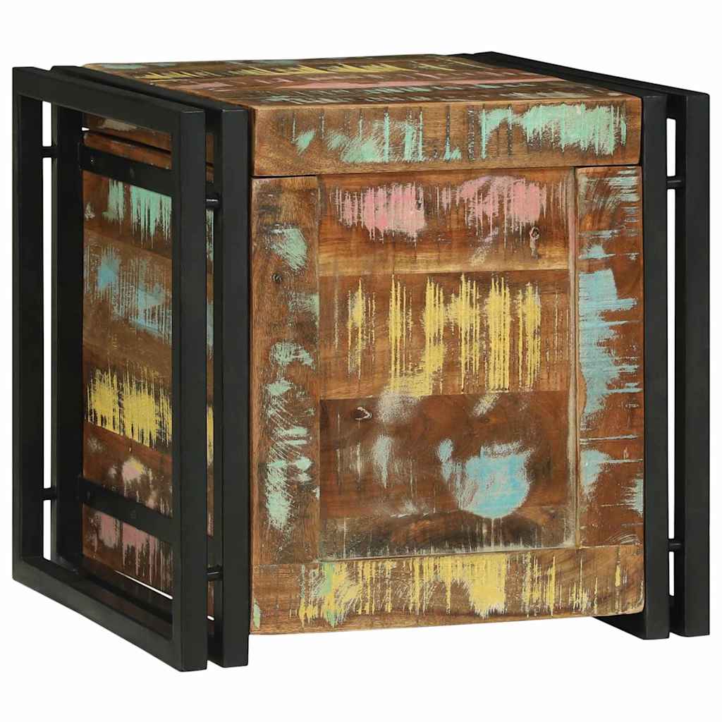 Storage Box Brown and Black 40 x 40 x 40 cm Solid Acacia Wood