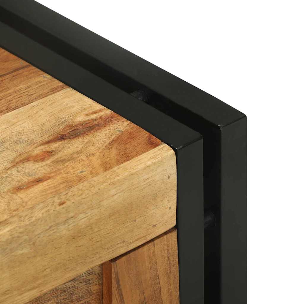 Storage Box Brown and Black 40 x 40 x 40 cm Solid Acacia Wood