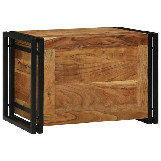 Storage Box Brown and Black 60 x 40 x 41 cm Solid Acacia Wood