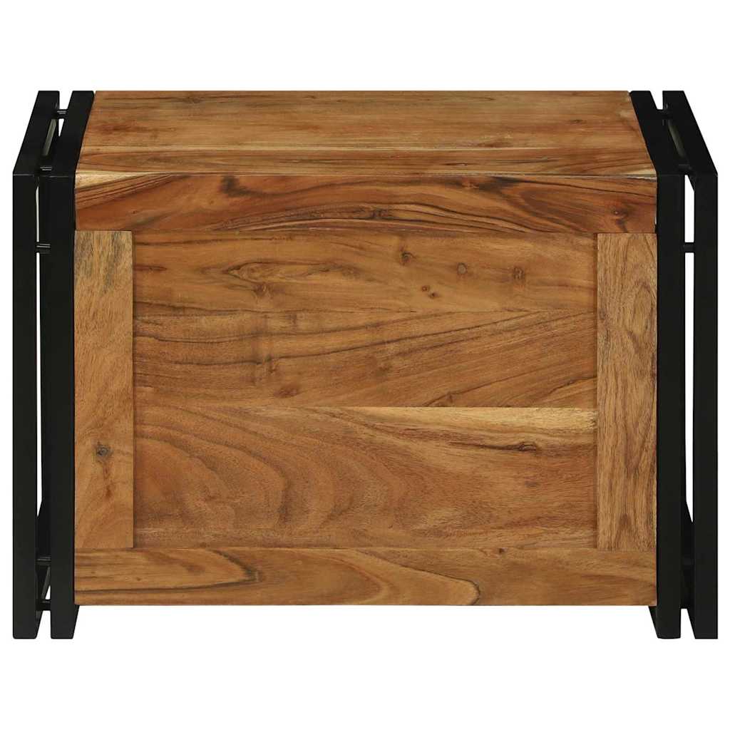 Storage Box Brown and Black 60 x 40 x 41 cm Solid Acacia Wood
