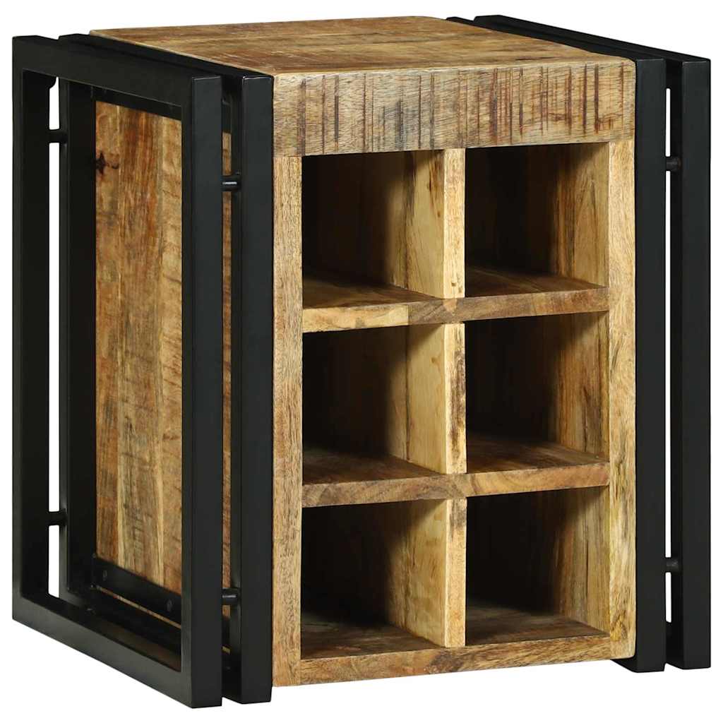 Wine Rack Brown and Black 35 x 35 x 39 cm Solid Mango Wood