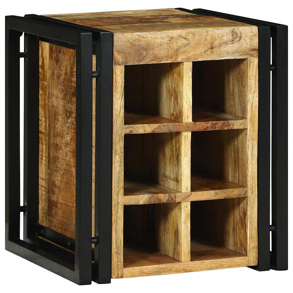 Wine Rack Brown and Black 35 x 35 x 39 cm Solid Mango Wood
