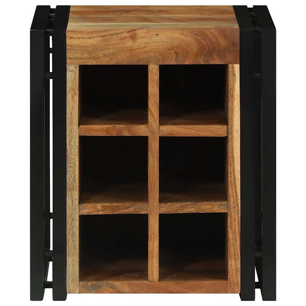 Wine Rack Brown and Black 35 x 35 x 39 cm Solid Acacia Wood