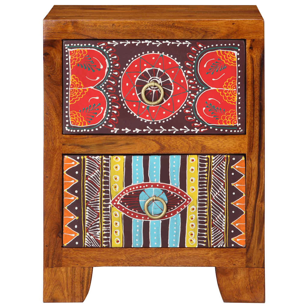 Bedside Cabinet 2 pcs 35x35x45 cm Solid Wood Acacia