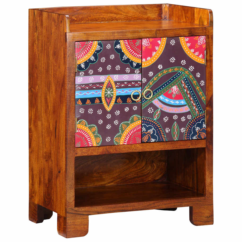 Shoe Cabinet with Shelf Brown 55 x 35 x 75 cm Solid Acacia Wood