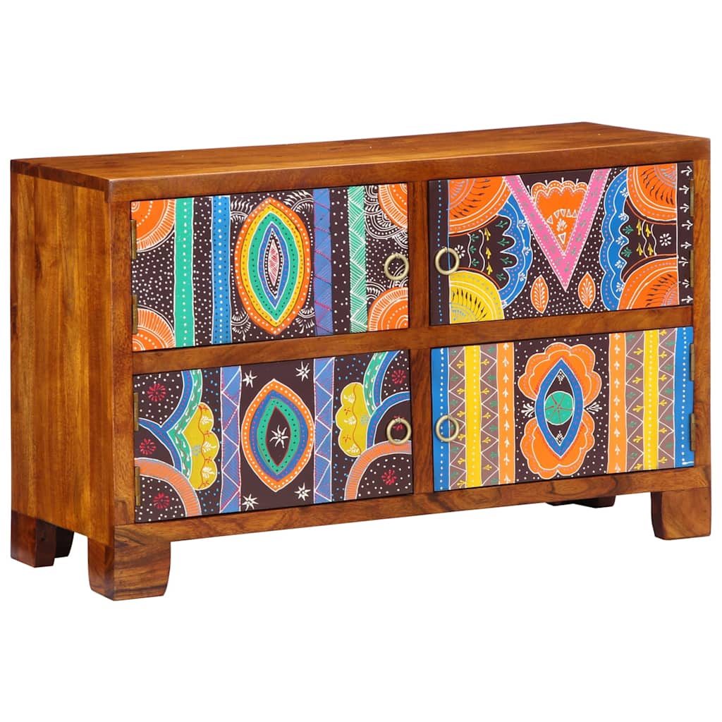 Shoe Cabinet with Door Brown 90 x 35 x 55 cm Solid Acacia Wood
