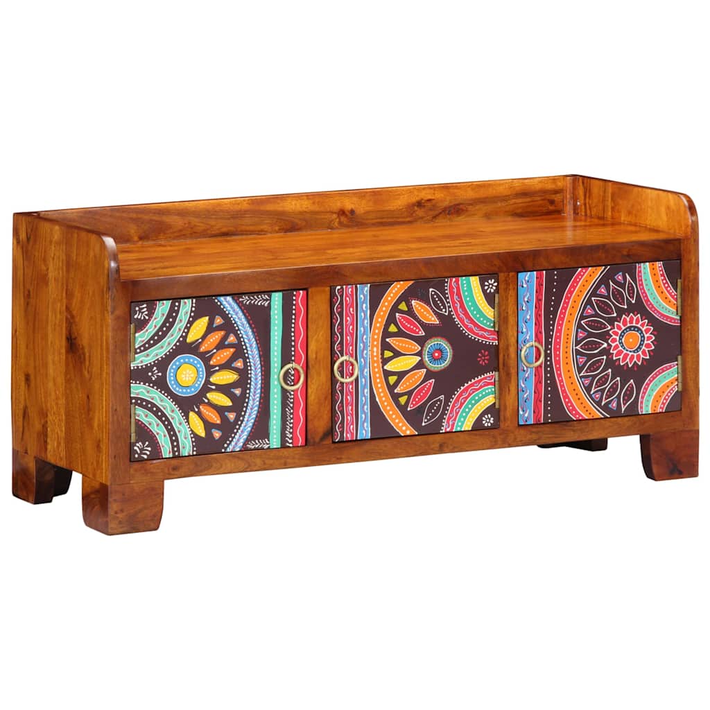 Shoe Cabinet Multicolour 90 x 35 x 40 cm Solid Acacia Wood