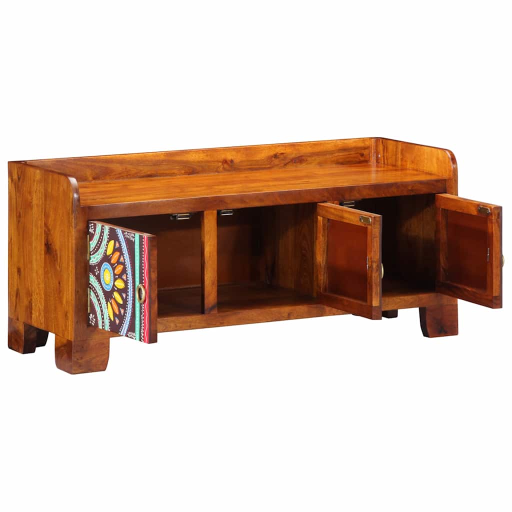 Shoe Cabinet Multicolour 90 x 35 x 40 cm Solid Acacia Wood