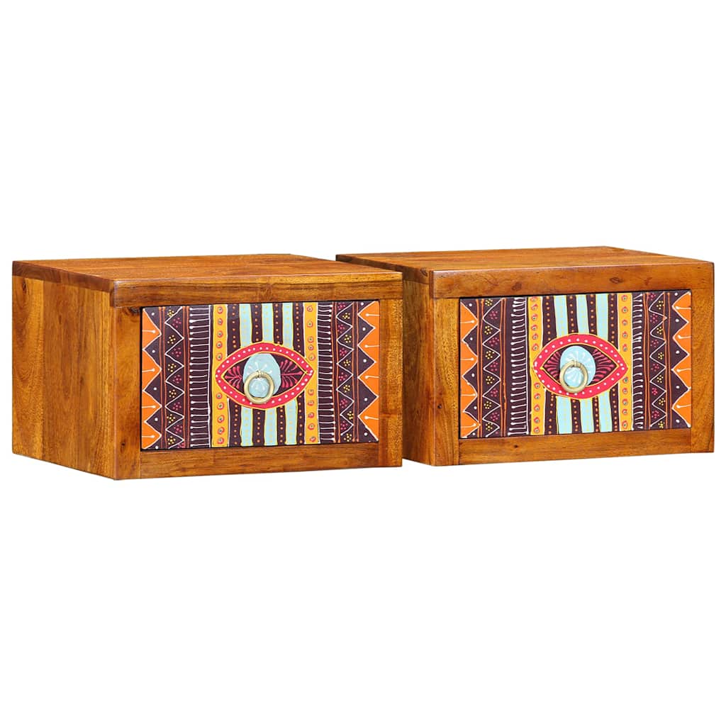 Bedside Cabinet with Drawer 2 pcs Brown 35 x 30 x 22 cm