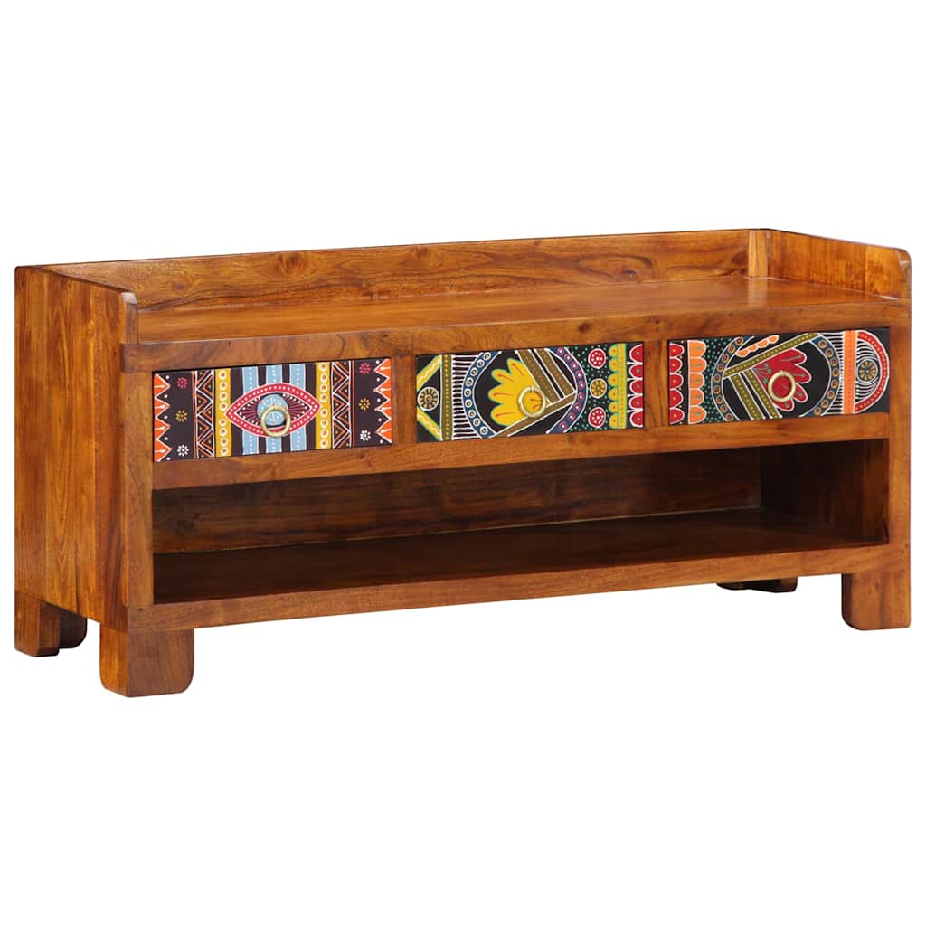 vidaXL Shoe Bench Multicolour 100 x 35 x 45 cm Solid acacia wood