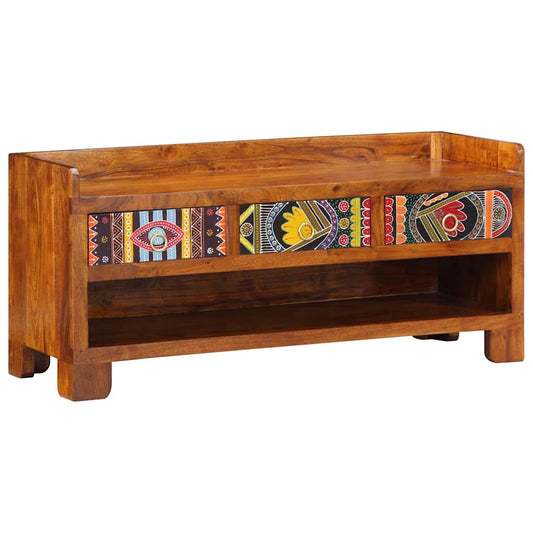vidaXL Shoe Bench Multicolour 100 x 35 x 45 cm Solid acacia wood