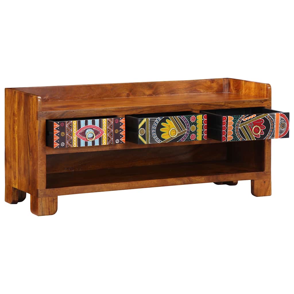 vidaXL Shoe Bench Multicolour 100 x 35 x 45 cm Solid acacia wood