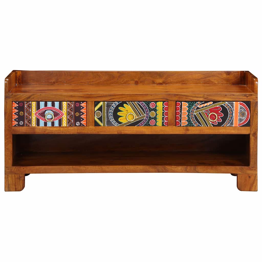 vidaXL Shoe Bench Multicolour 100 x 35 x 45 cm Solid acacia wood