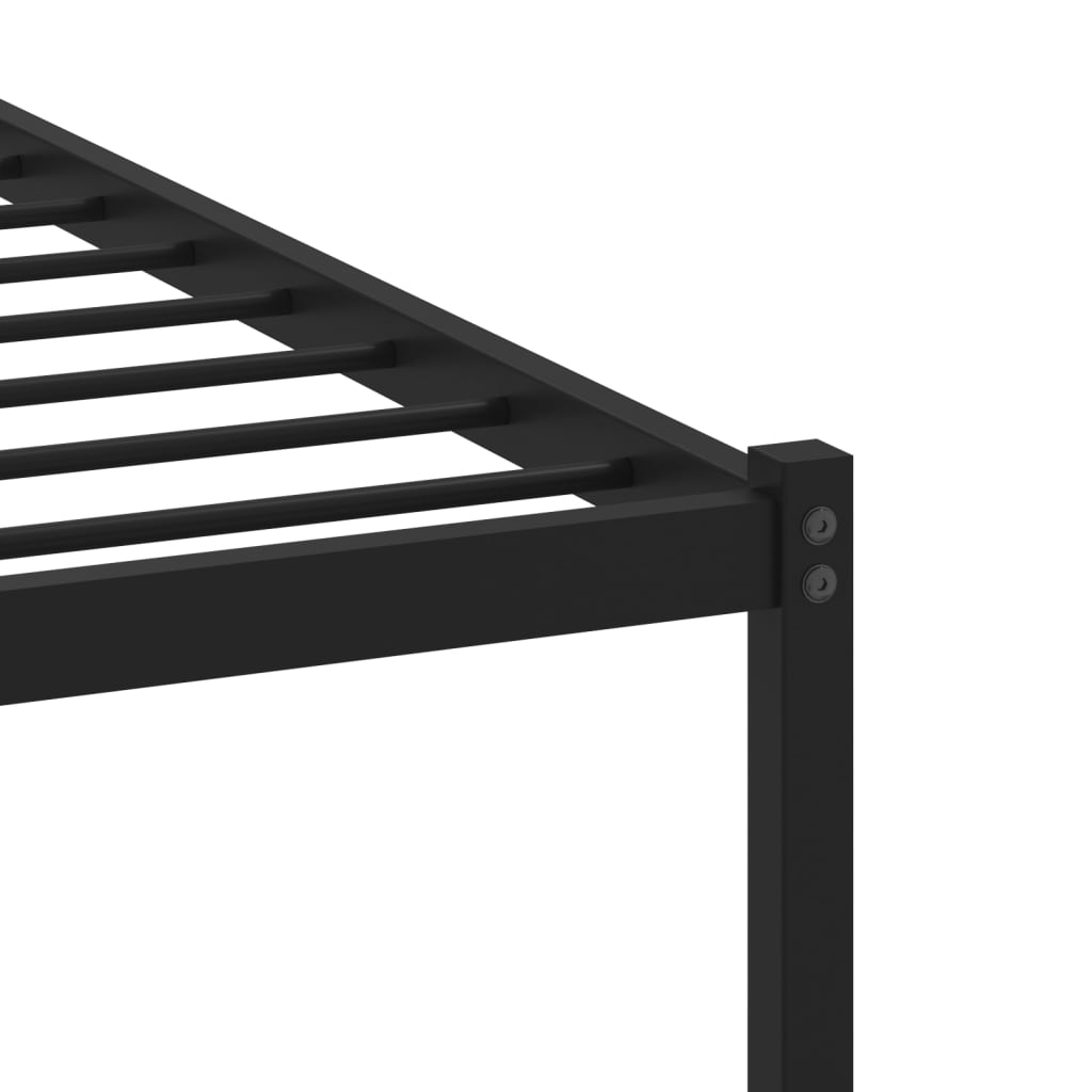 vidaXL Metal Bed Frame without Mattress Smoked Oak 75x190 cm Small Single