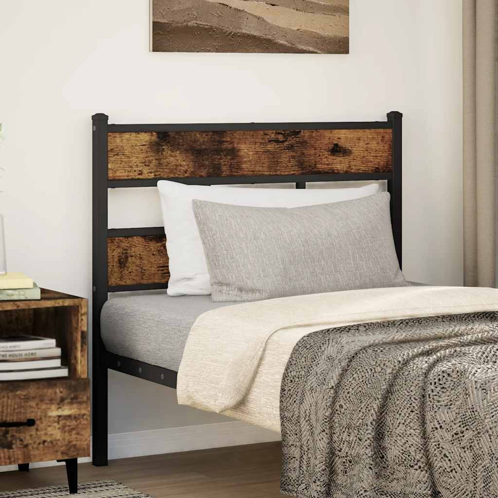 Replace Headboard Smoked Oak 90 cm Iron and Engineered Wood