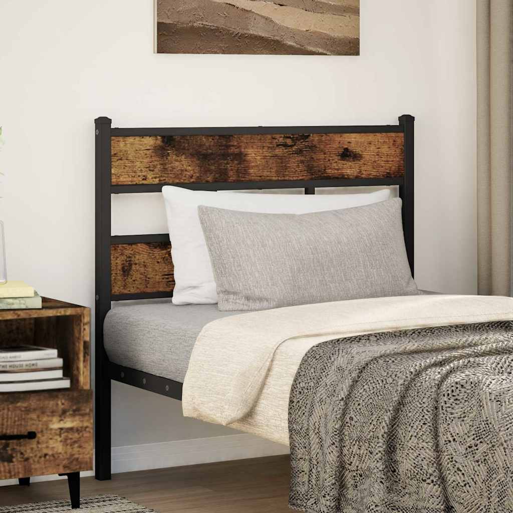 Replace Headboard Smoked Oak 107 cm Iron and Engineered Wood