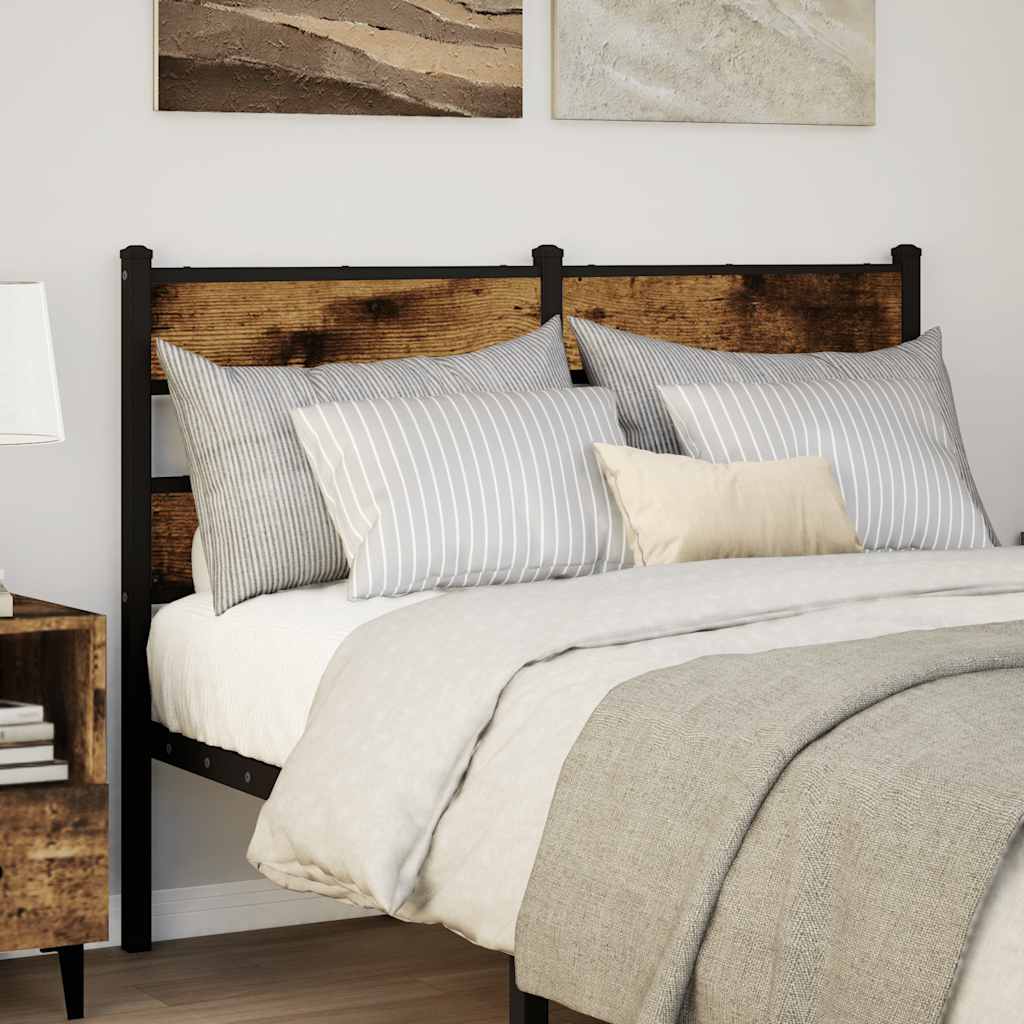 Replace Headboard Smoked Oak 120 cm Iron and Engineered Wood