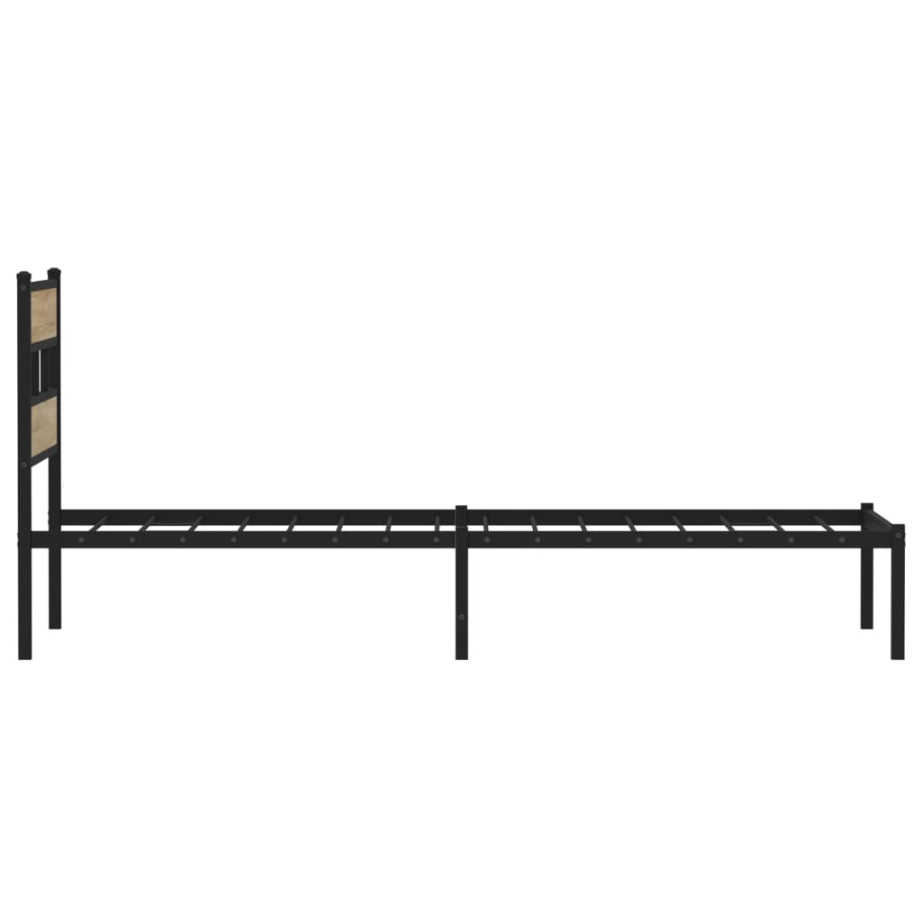 vidaXL Metal Bed Frame without Mattress Sonoma Oak 75x190 cm Small Single