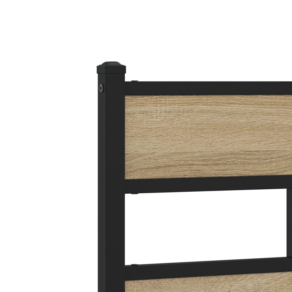 Metal Bed Frame without Mattress Sonoma Oak 120x200 cm
