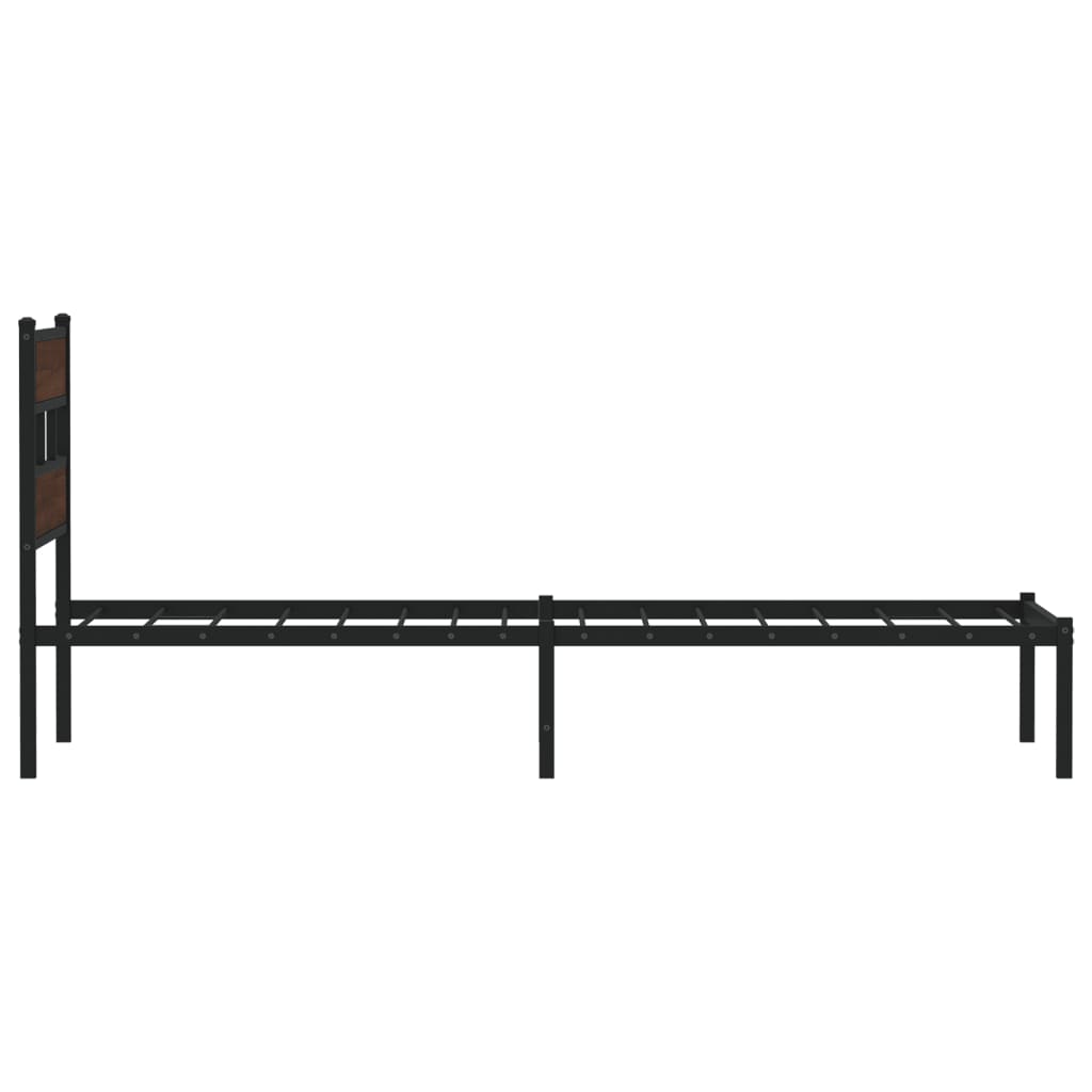Bed Frame without Mattress with Headboard Brown Oak 90x190 cm Single