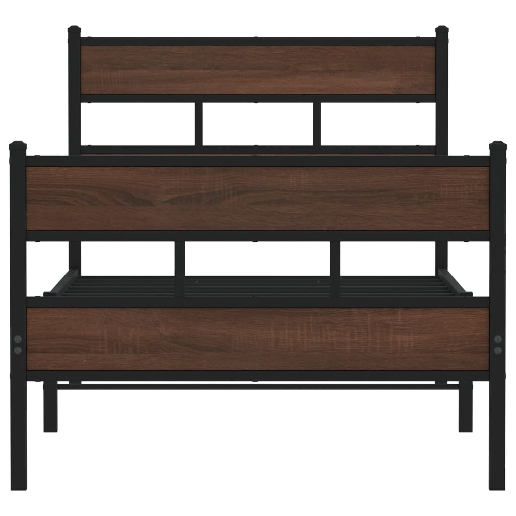 Bed Frame without Mattress with Headboard and Footboard 75x190 cm Small Single